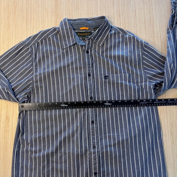 Timberland Men's Blue Striped Button Down Shirt - Picture 4 of 12